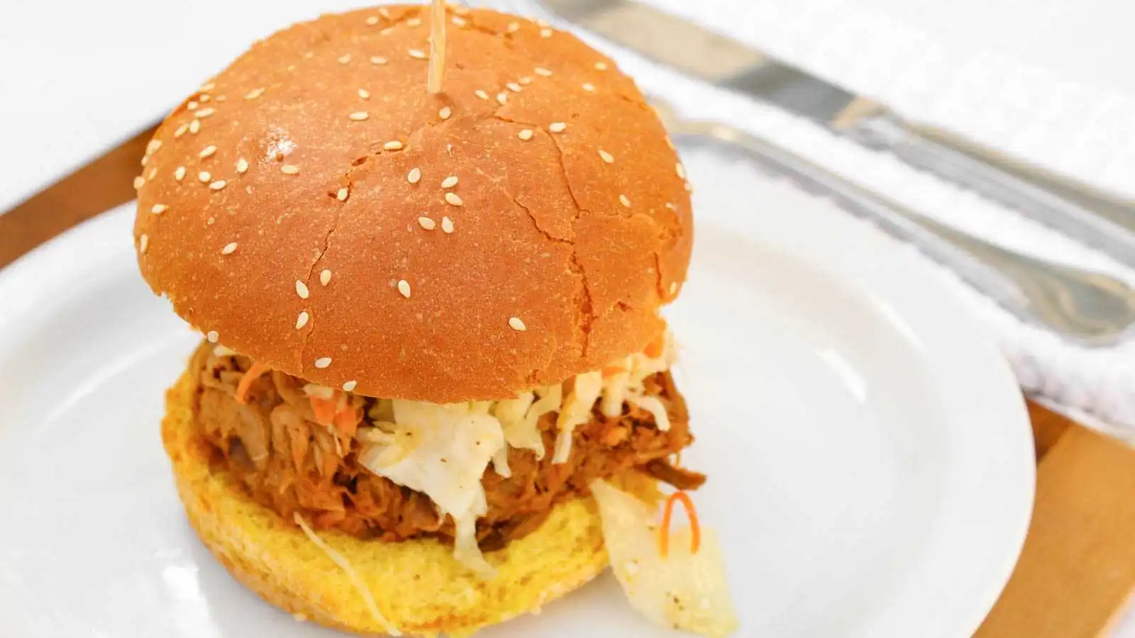 Pulled pork and slaw sandwich at White Star Diner, Winnipeg